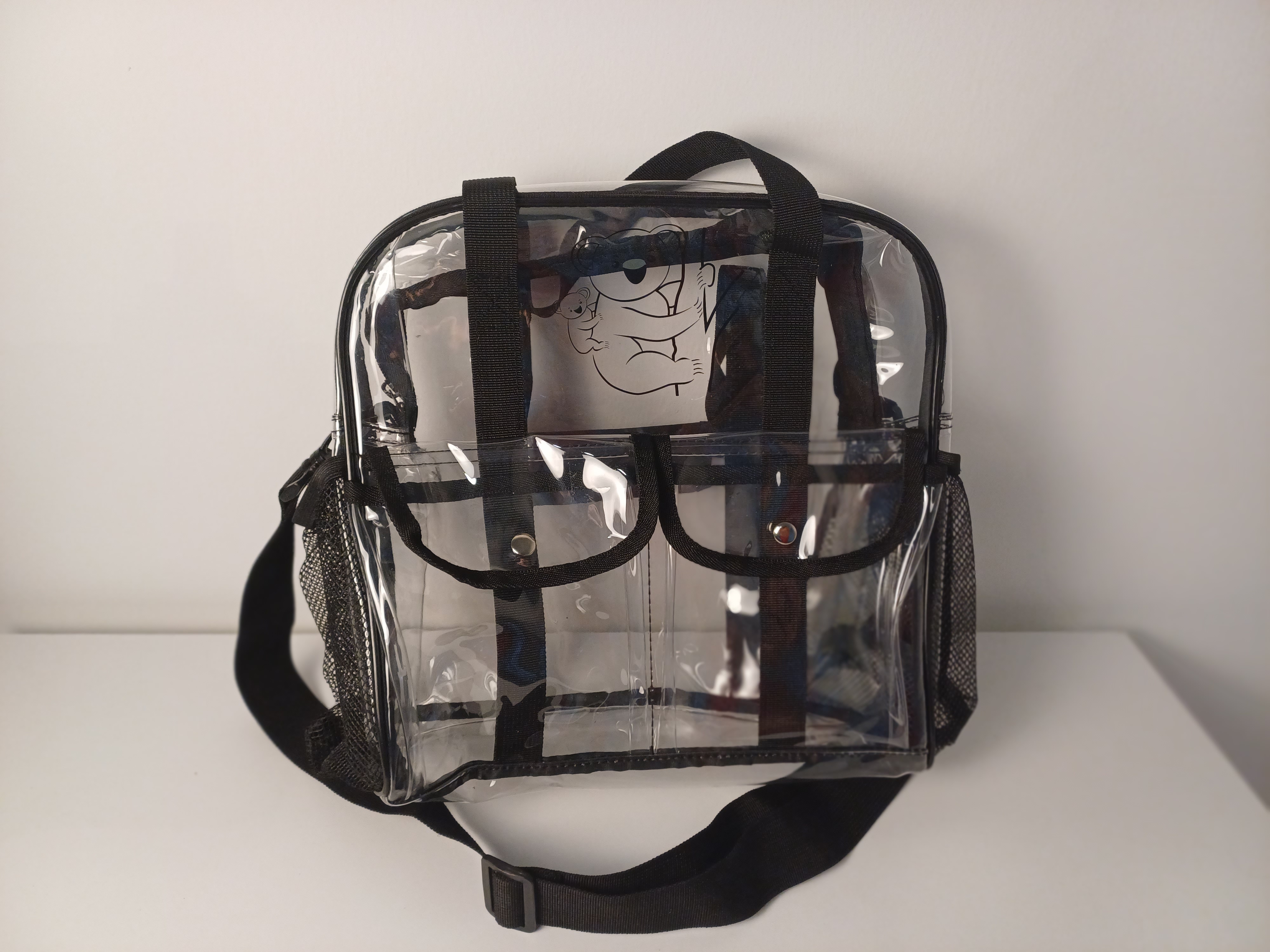 Transparent black backpack